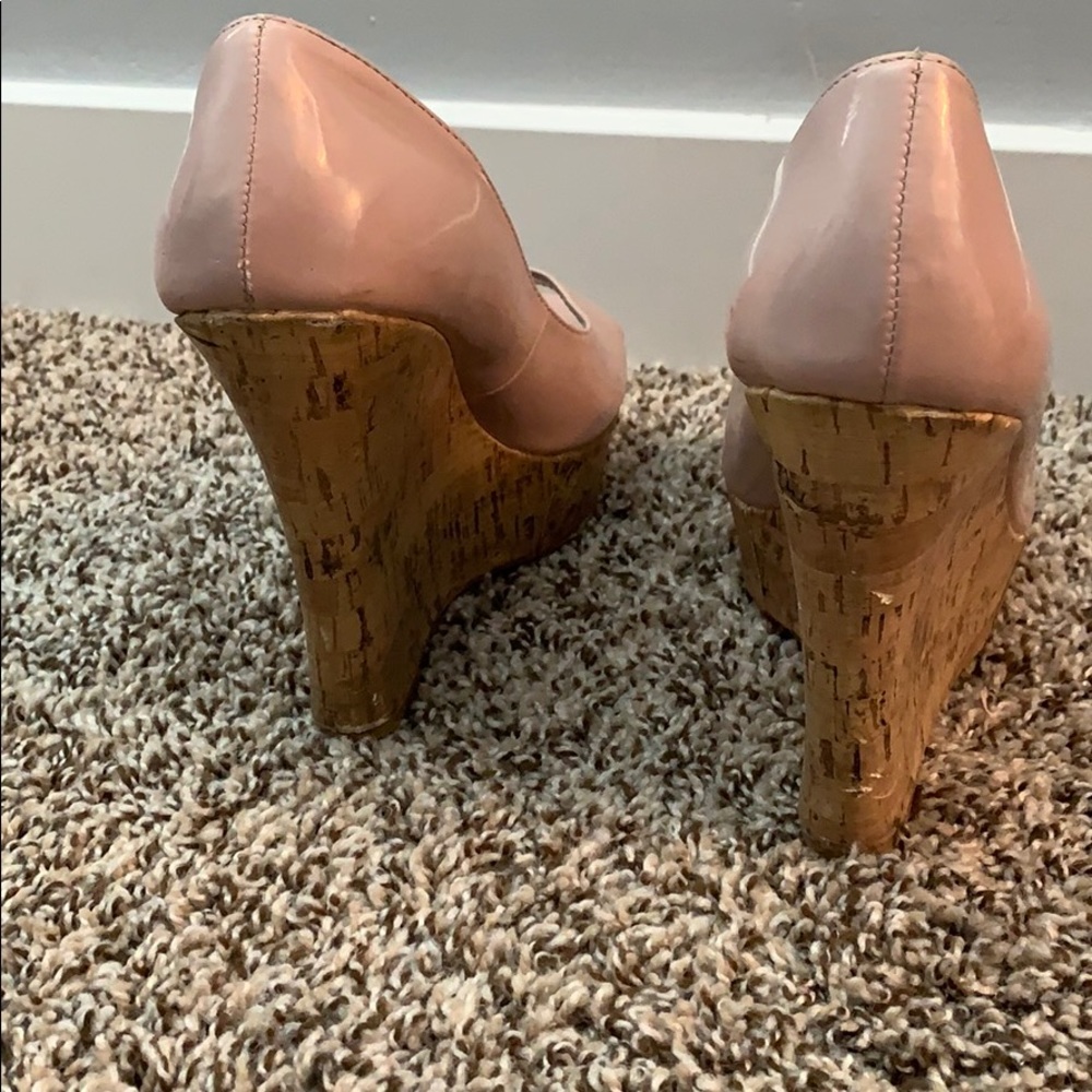 Nude cork Wedge Heels - Picture 4 of 8